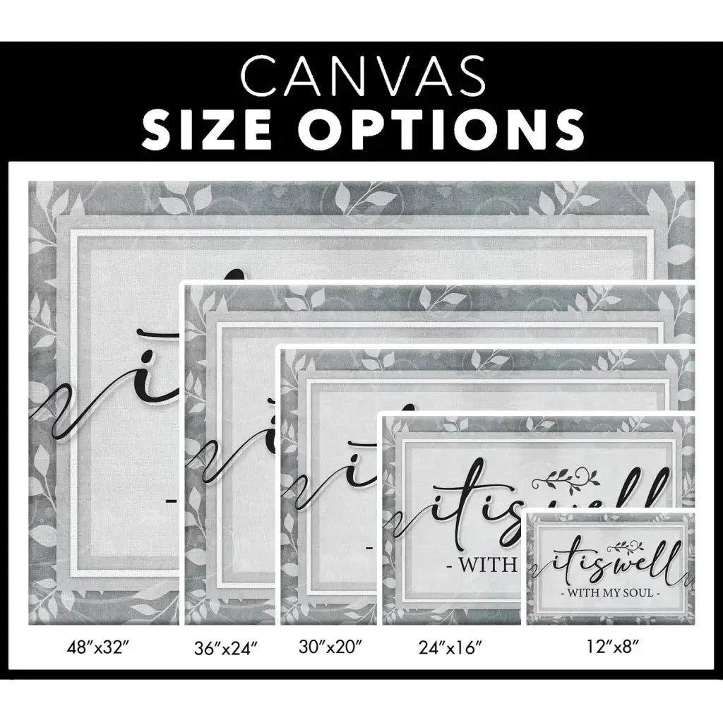 it is well with my soul modern christian wall art canvas (Landscape)