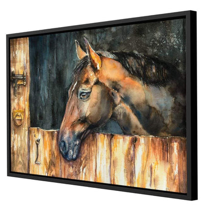 Horse in the Stable Canvas Wall Art