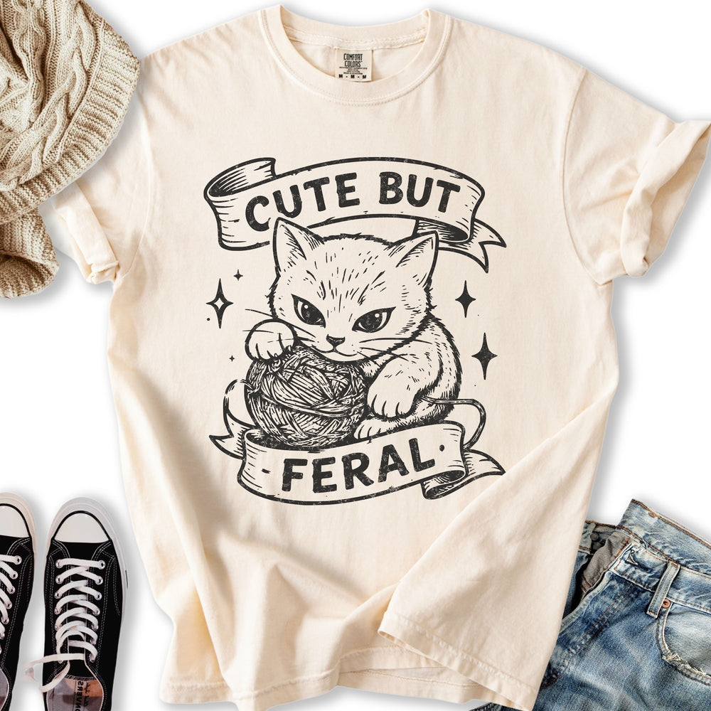 Cute But Feral Cat Relaxed Tee