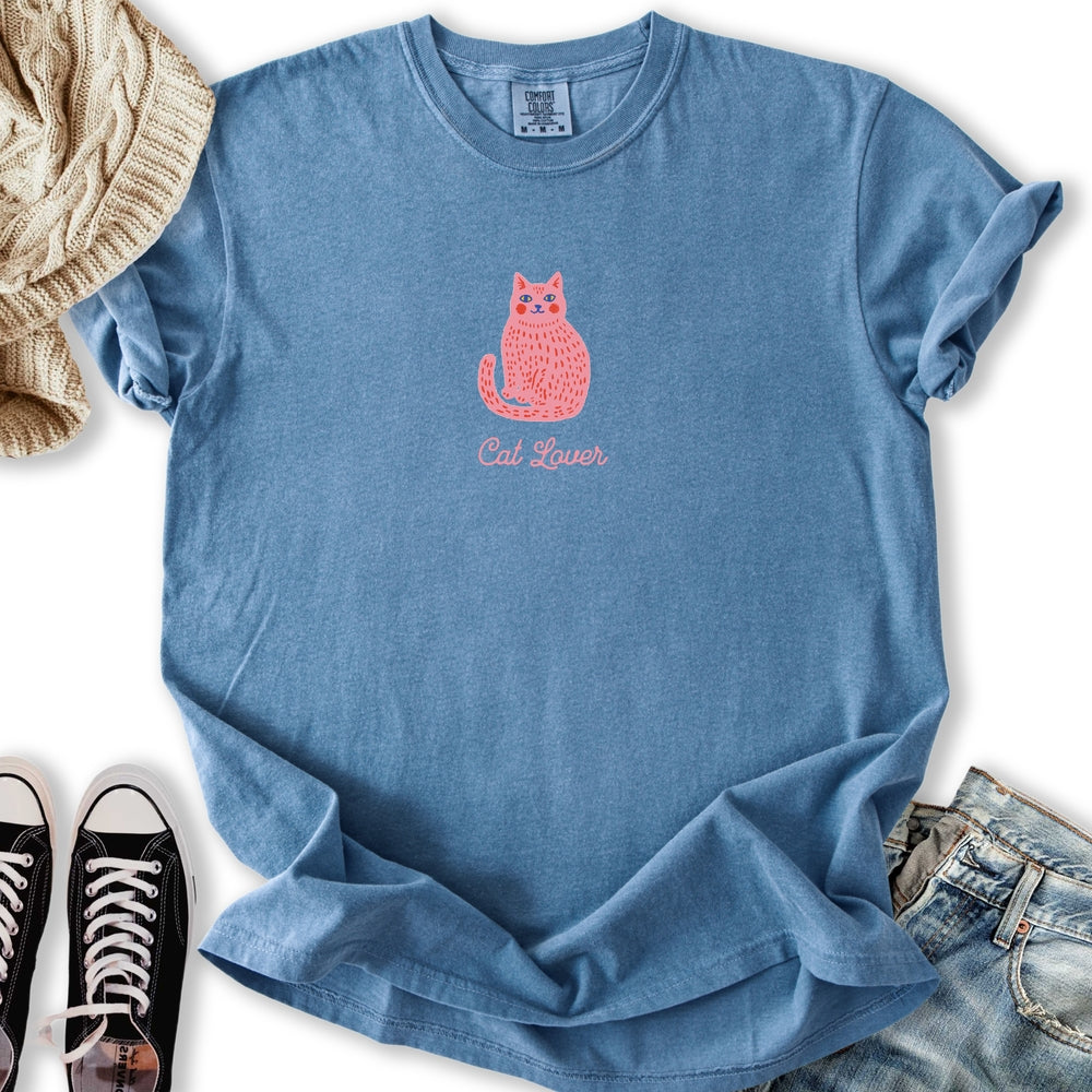 Cute Pink Cat Lover Relaxed Tee