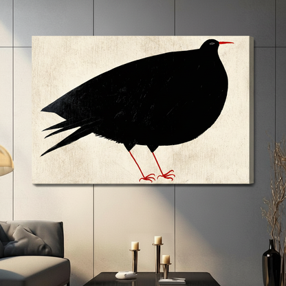 Minimalist Black Bird Canvas Wall Art