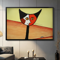 Abstract Cat Wall Art Framed Canvas Print 3071
