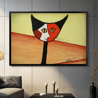 Abstract Cat Wall Art Framed Canvas Print 3071