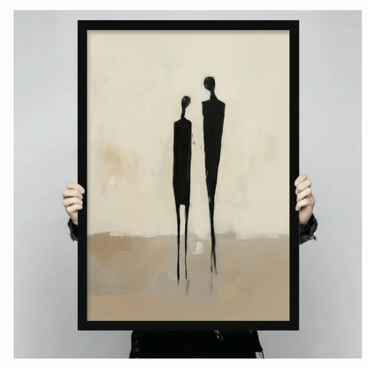 Abstract Couple Silhouette Minimalist Canvas Wall Art
