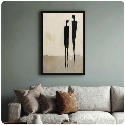 Abstract Couple Silhouette Minimalist Canvas Wall Art