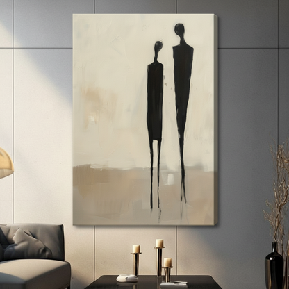 Abstract Couple Silhouette Minimalist Canvas Wall Art