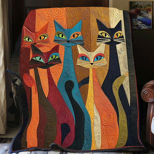 Abstract Feline Quilt Blanket