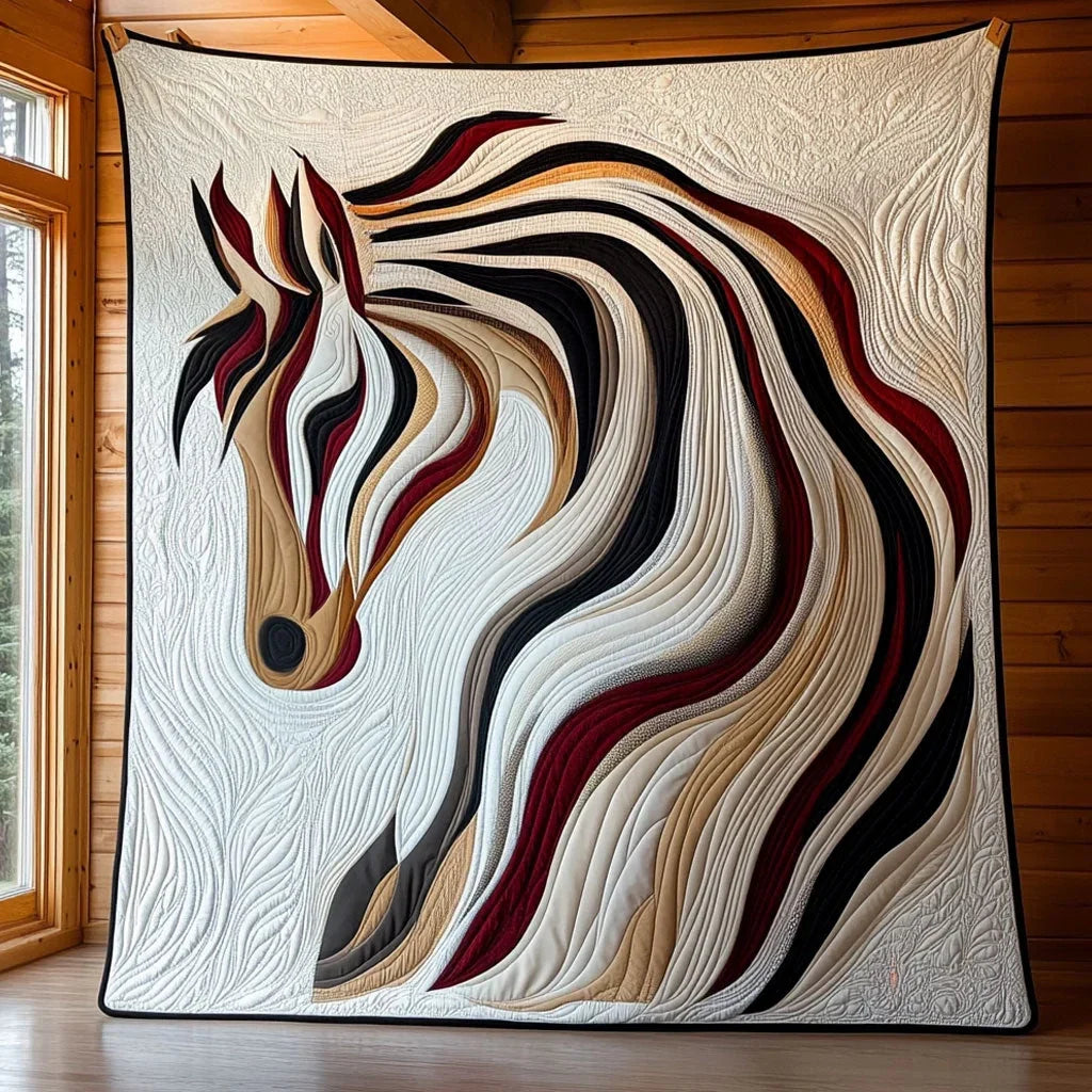 Abstract Horse Quilt Blanket