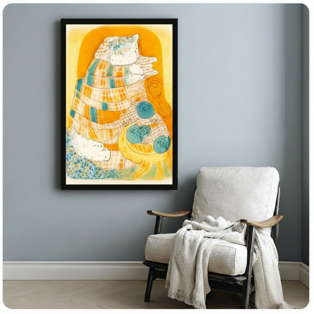 Abstract Shell Mixed Media Canvas Wall Art