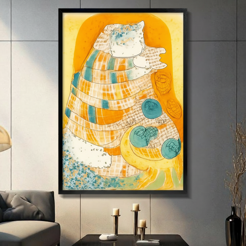 Abstract Shell Mixed Media Canvas Wall Art