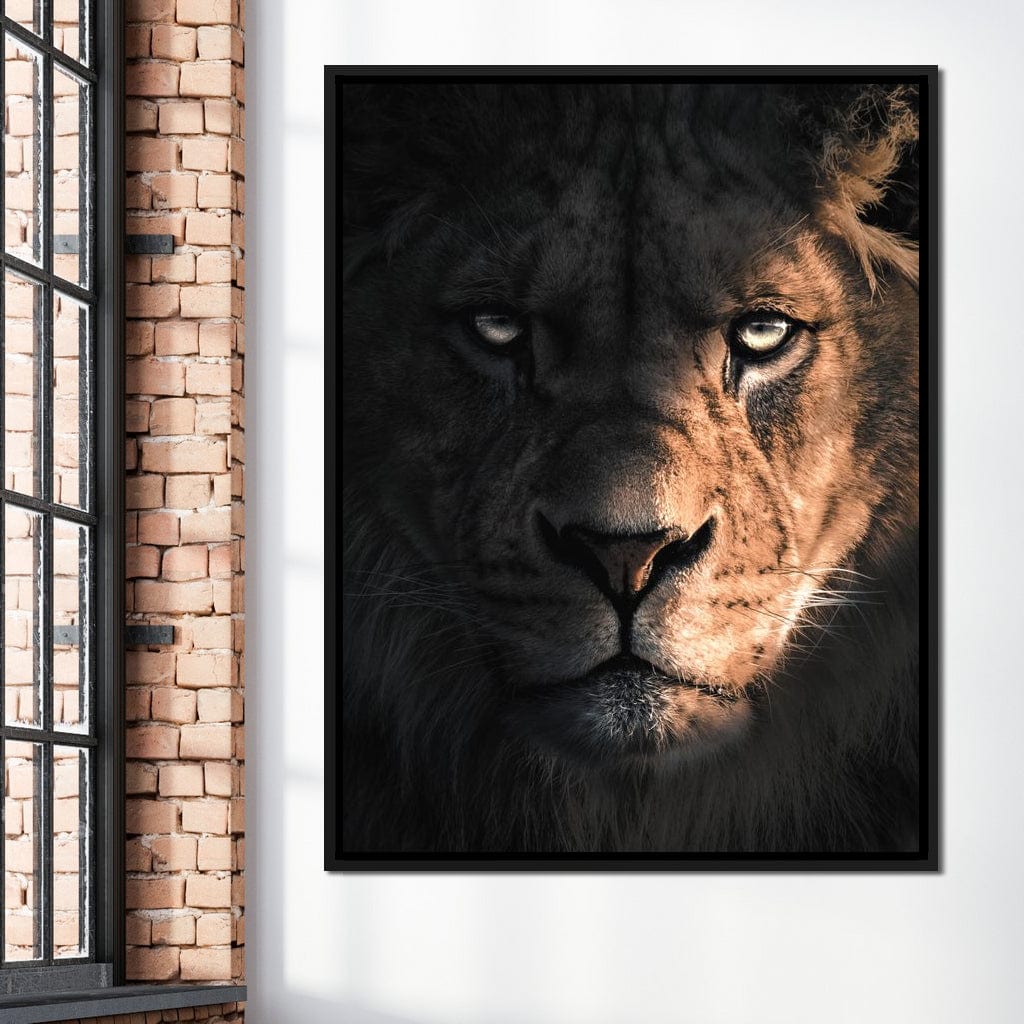 Lion Dark Canvas Wall Art
