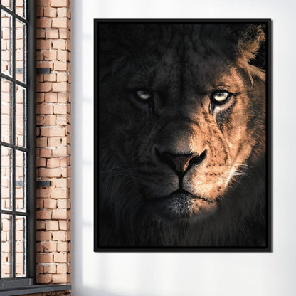 Lion Dark Canvas Wall Art