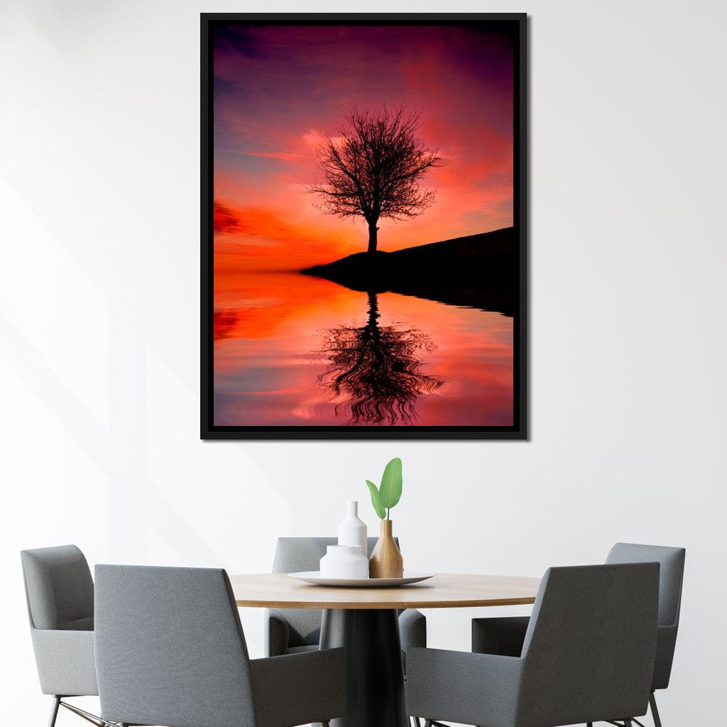 Red Sunset Canvas Wall Art