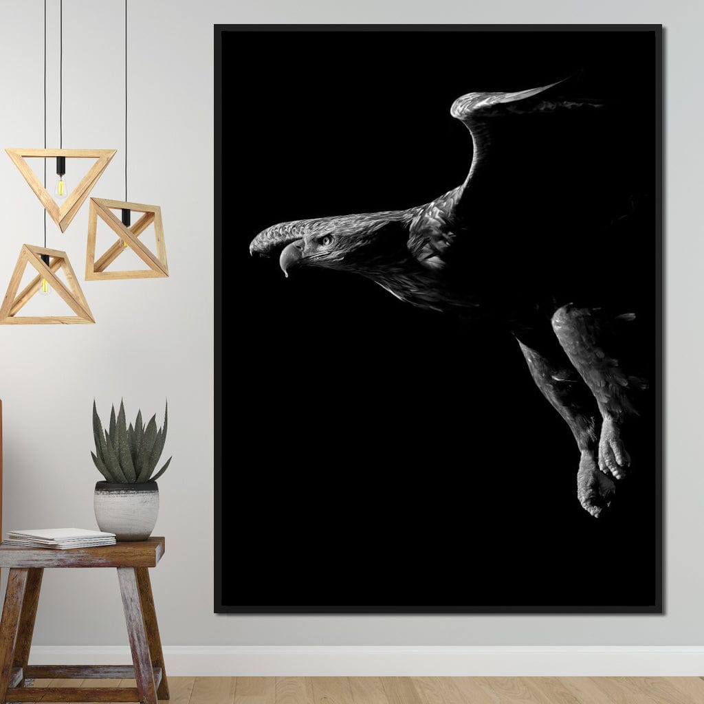Black and White Eagle Canvas Wall Art