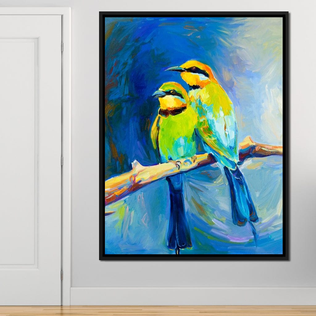 Blue Tailed Bee Eaters Canvas Wall Art