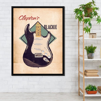 Eric Clapton's Blackie Guitar Retro Canvas Wall Art