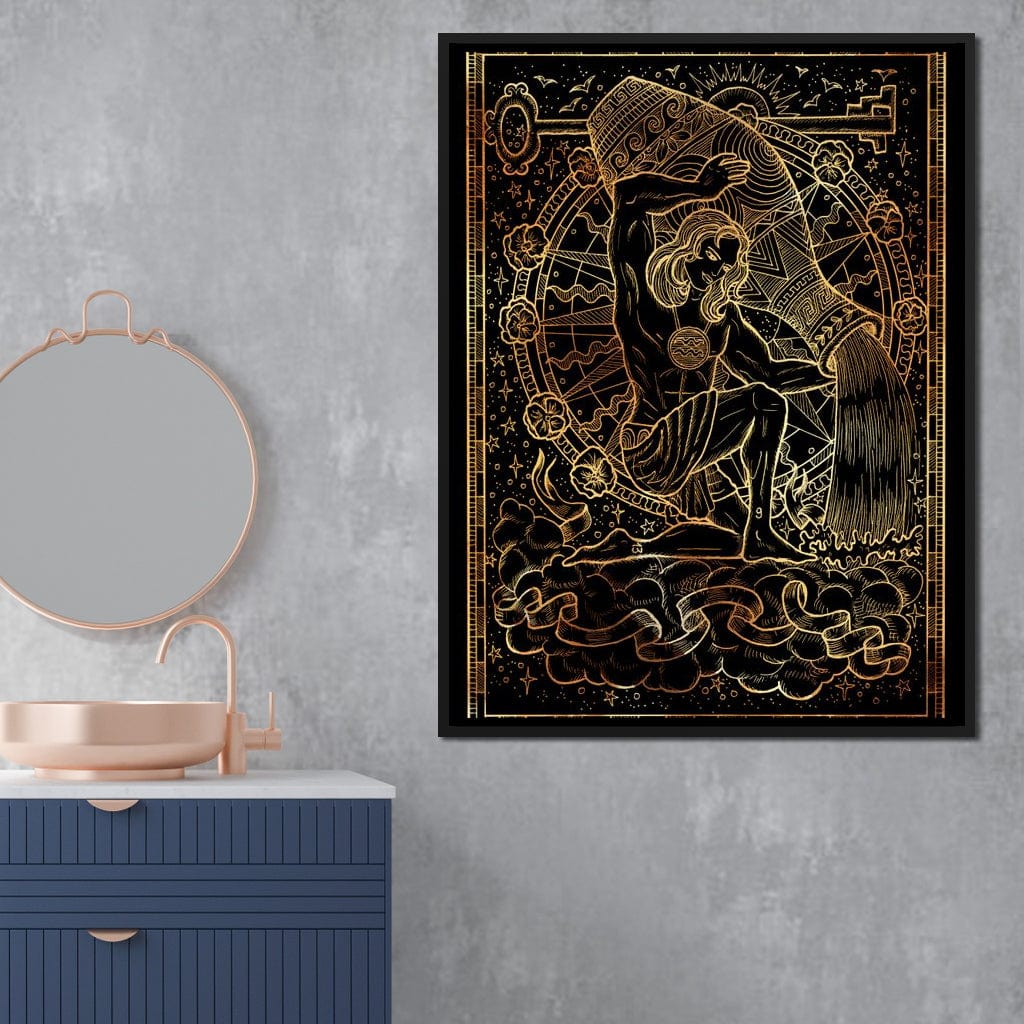 Zodiac sign Aquarius Canvas Wall Art