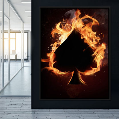 Spade on Fire Canvas Wall Art