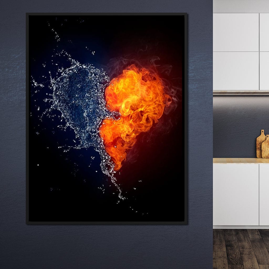 Fire and Water Love Canvas Wall Art