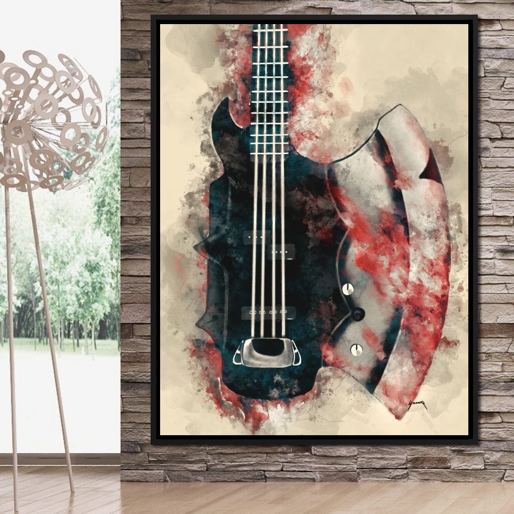 The Demon's Axe Bass Guitar Canvas Wall Art