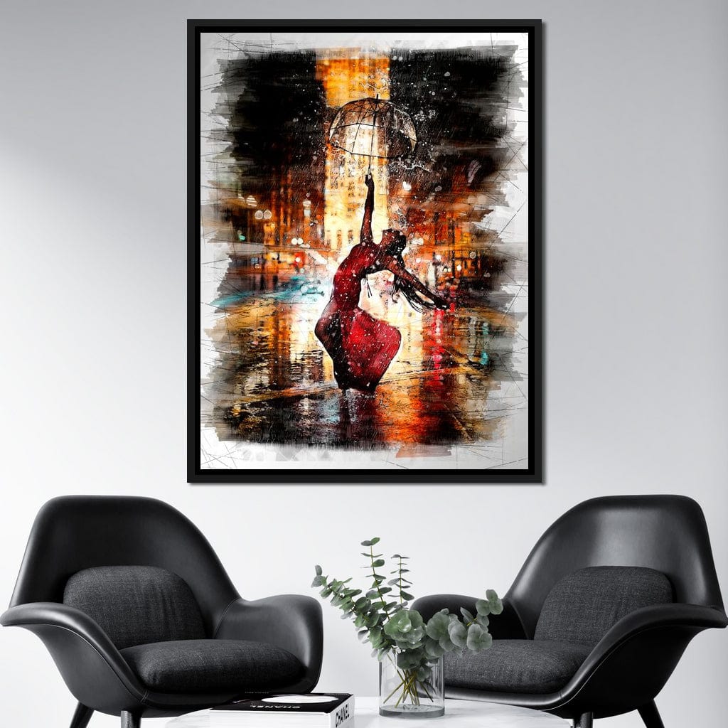 Rainy Night Dance Canvas Wall Art