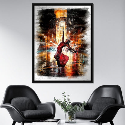 Rainy Night Dance Canvas Wall Art