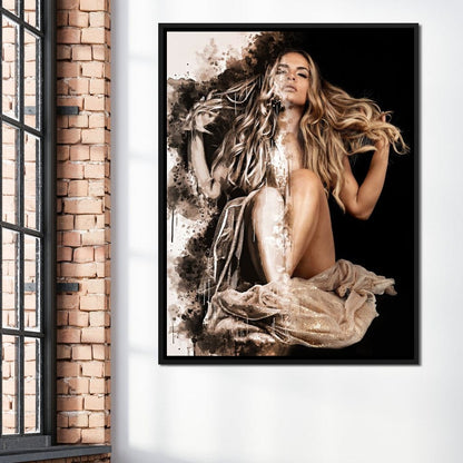 Golden Beauty Canvas Wall Art