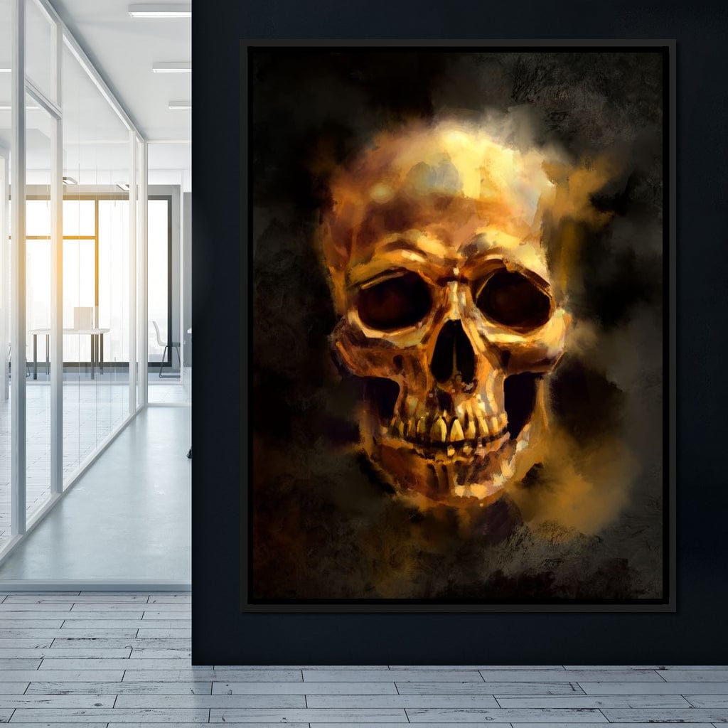 Golden Skull Canvas Wall Art