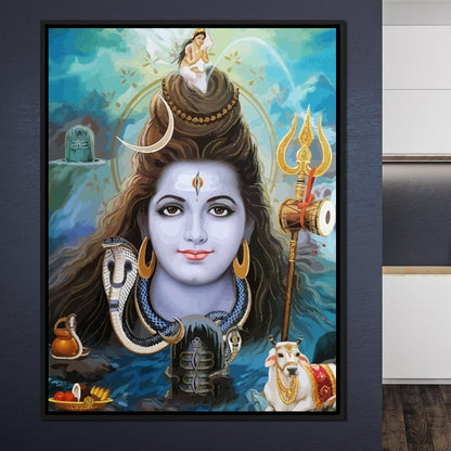 Lord Shiva Portrait Canvas Wall Art