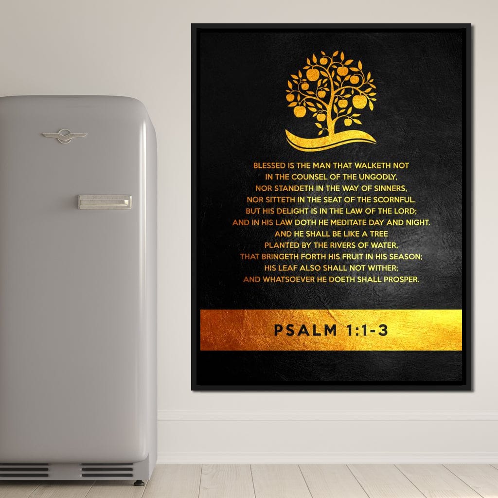 Psalm 1:1-3 Canvas Wall Art