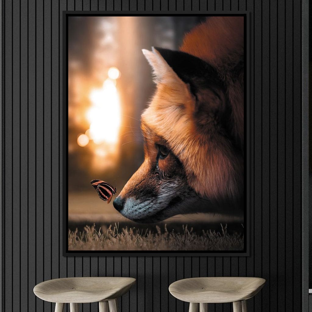 Fox Butterfly Canvas Wall Art