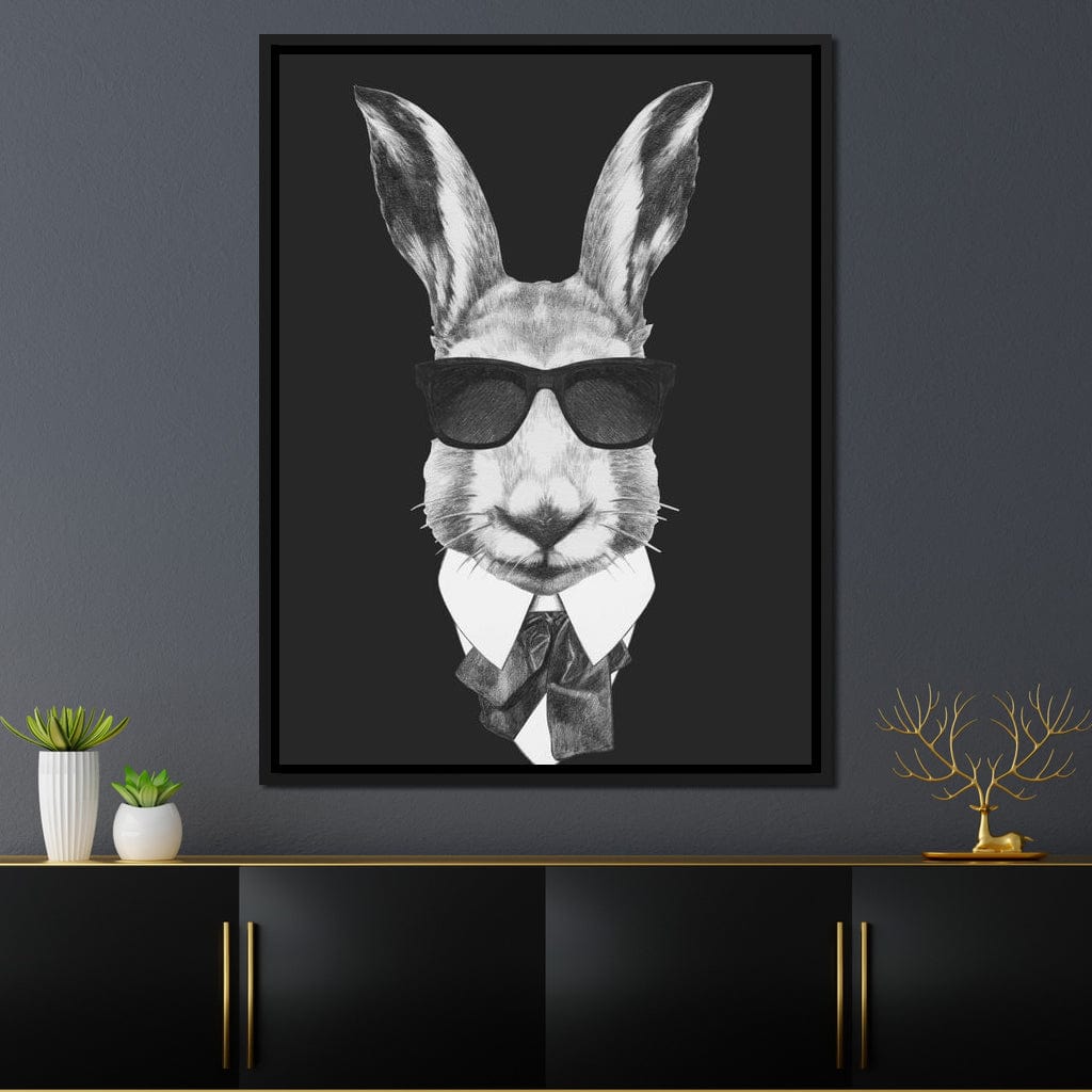 Dressed Up Rabbit Canvas Wall Art
