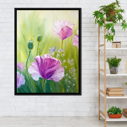 Purple Poppies Canvas Wall Art