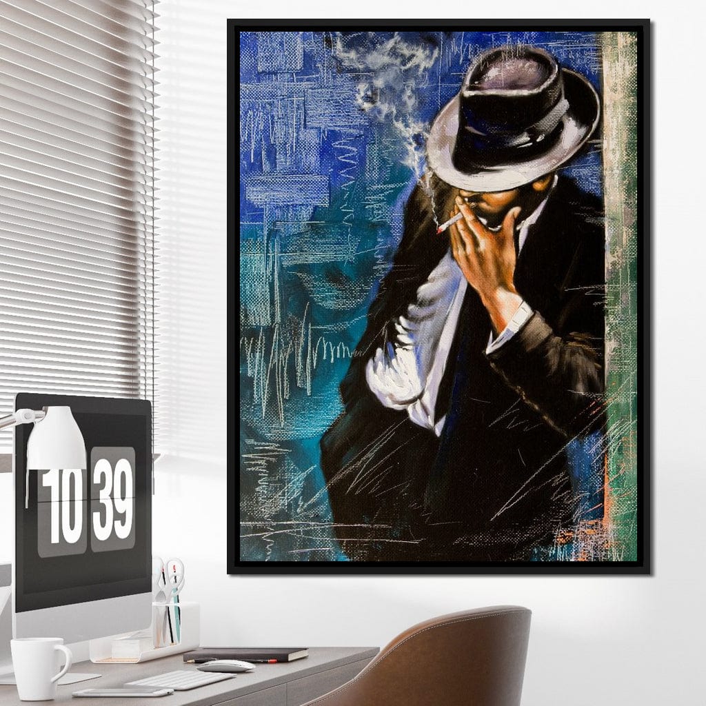 Smoking Man Canvas Wall Art