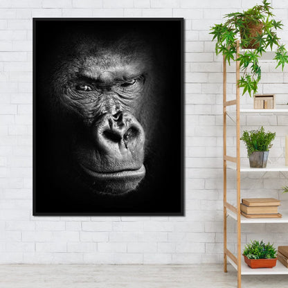 Black and White Gorilla Canvas Wall Art