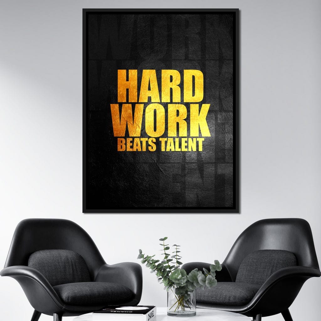 Hard Work Beats Talent Canvas Wall Art