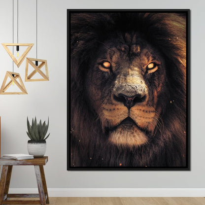 Scary Lion Canvas Wall Art