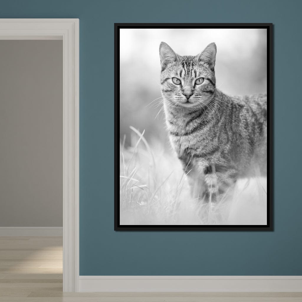 Black & White Kitty Cat Canvas Wall Art