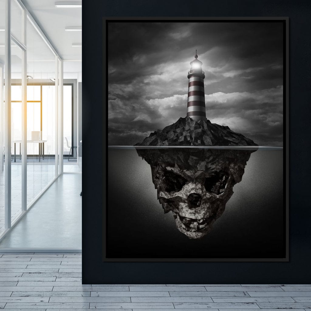 Skull Lighthouse Canvas Wall Art