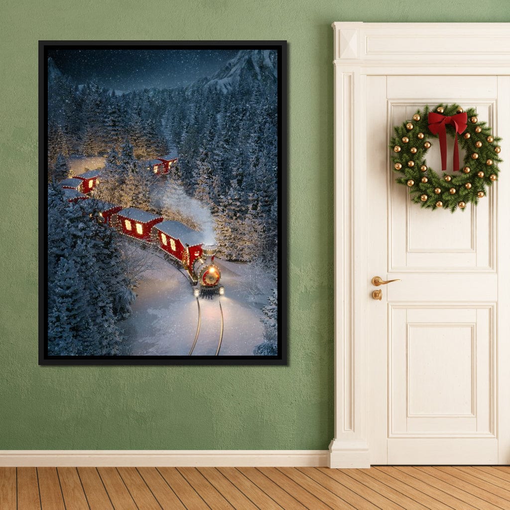 Christmas Train Canvas Wall Art