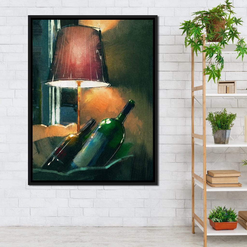 A Couple of Wine Bottles Canvas Wall Art