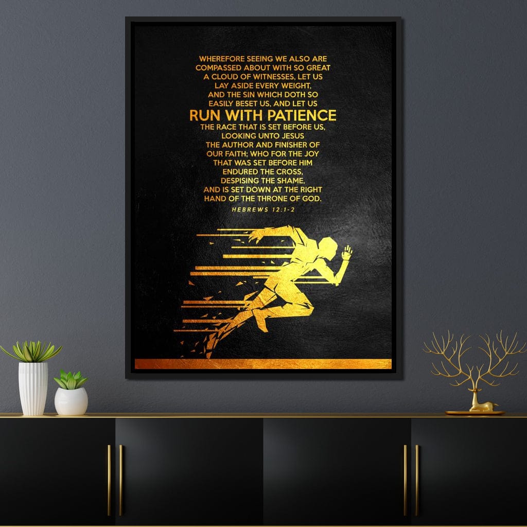 Hebrews 12:1-2 Canvas Wall Art