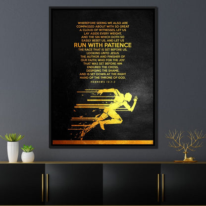 Hebrews 12:1-2 Canvas Wall Art