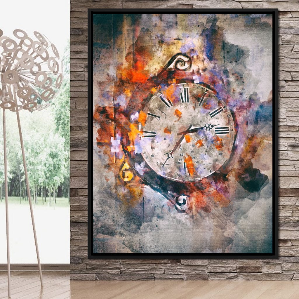 Time Clock Canvas Wall Art