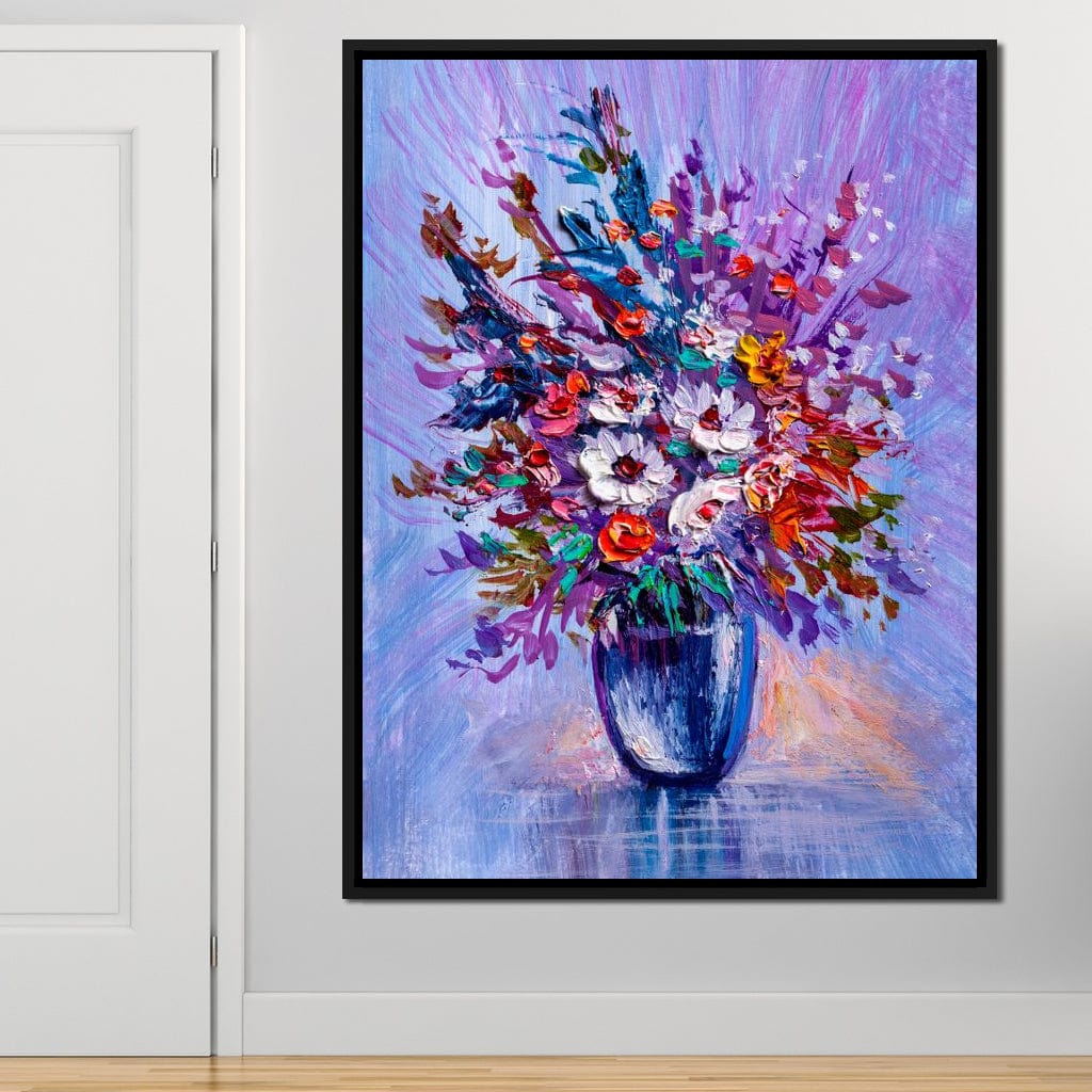 Multicolored Flowers Bouquet Canvas Wall Art
