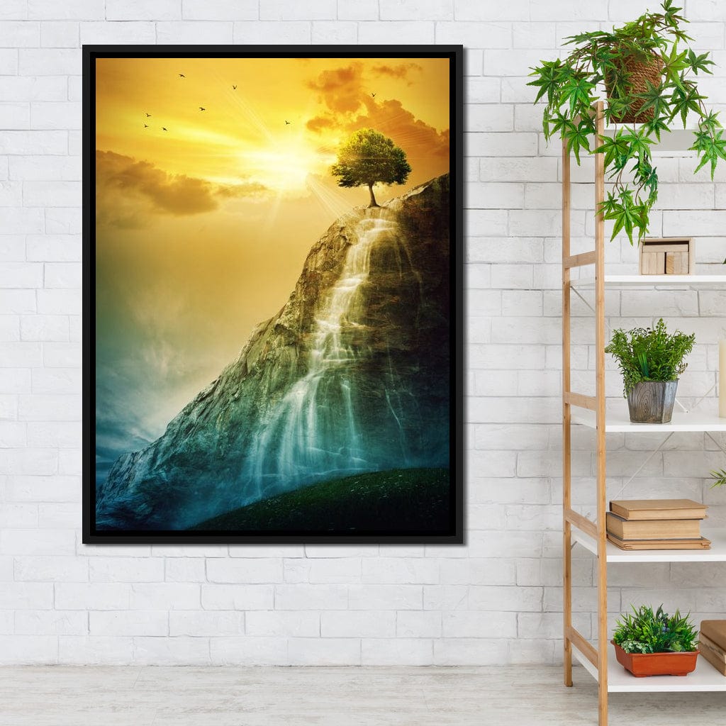 Waterfall Tree Canvas Wall Art