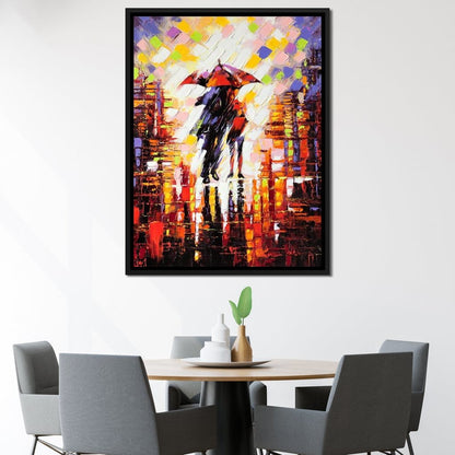 Enamoured Under The Umbrella Canvas Wall Art