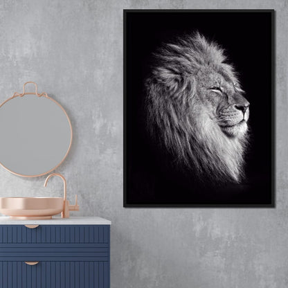 Black and White Lion King Canvas Wall Art