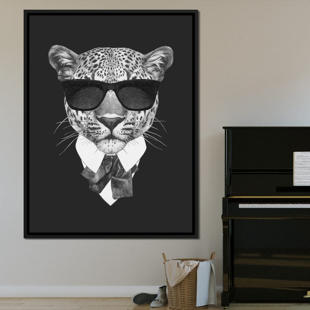 Dressed Up Leopard Canvas Wall Art