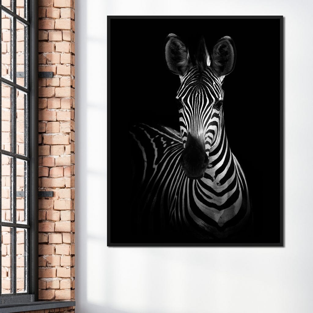 Black and White Zebra Canvas Wall Art